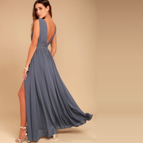 denim blue bridesmaid dresses
